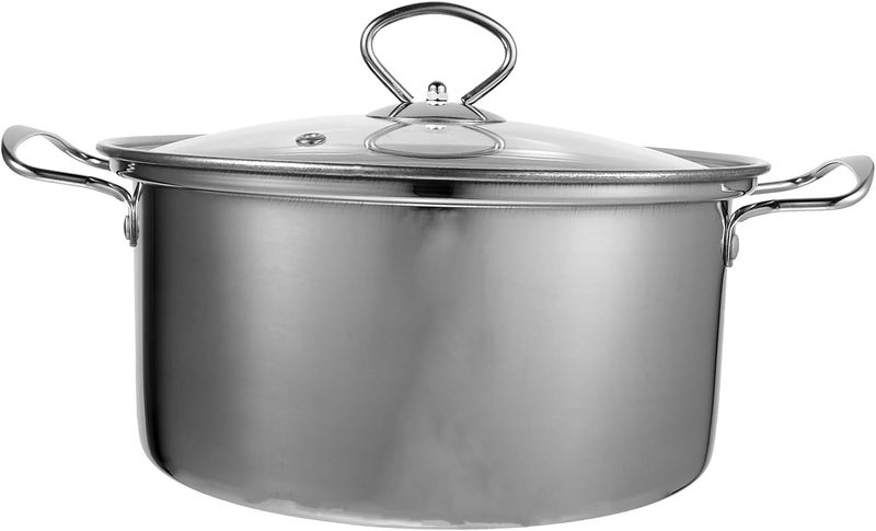 STOBAZA Stainless Steel Saucepan and Stockpot 22cm with Lid, Square Corner Soup Pot for Single Serving, Induction Compatible Cooking Pot for Home Kitchen - Image 1