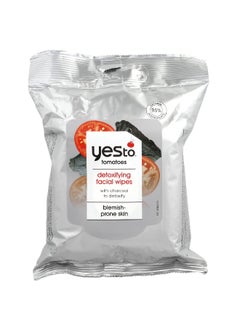 Yes To Yes To, Detoxifying Facial Wipes, Blemish-Prone Skin, Tomatoes With Charcoal, 30 Deep Cleaning & Detoxifying Wipes  - Image 1