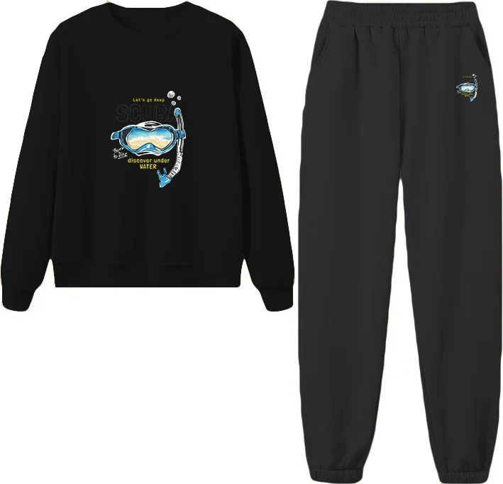 DogFish Tracksuit Oversize Sculptureglorybrave Printed Tracksuit,lover,couple Combination Yellow