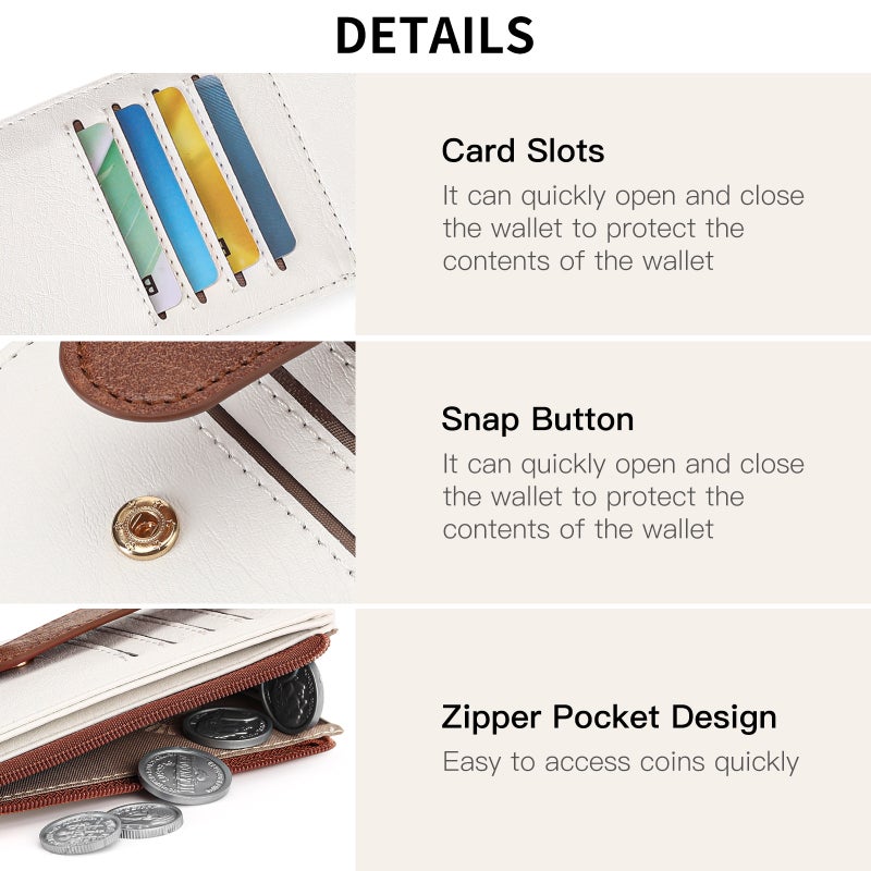 Women's Double Zipper RFID Anti-Theft Card Holder with Multiple Slots, PU Leather - Image 4