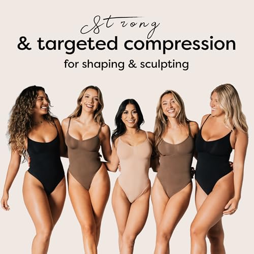 herslims Shapewear Tummy Control Bodysuit Thong: Sculpting Shaper Tank Top Shapewear Bodysuit: Snatched Waist Slimming Body Suits - Image 4