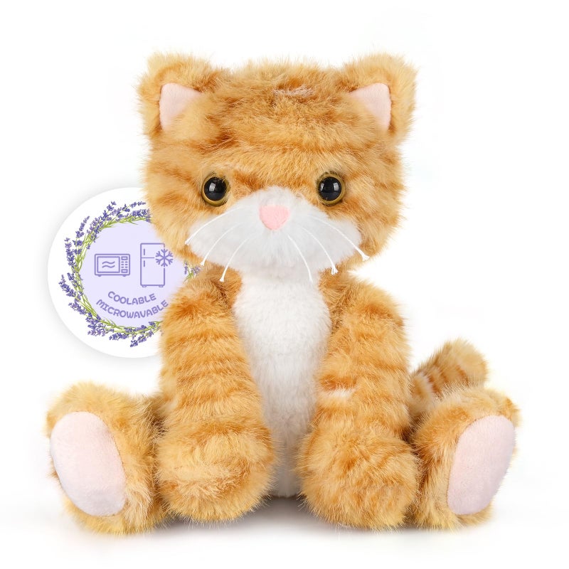 SuzziPals Heatable Coolable Orange Cat Stuffed Animal Cat Heating Pad Microwavable for Soothing Relaxation Lavender Scented Orange Cat Plush Toy for Stress Relief Stuffed Cat Toys for Kids - Image 3