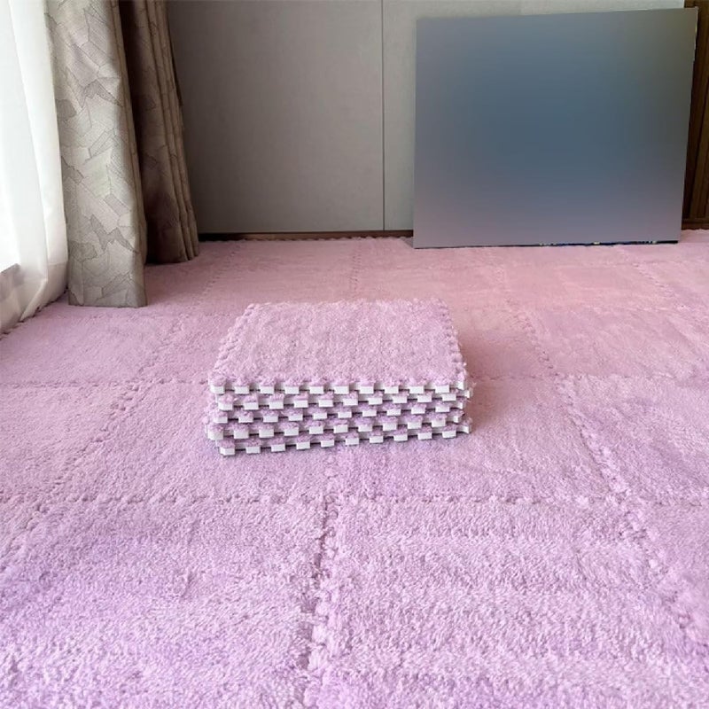 12 قطعة من حصيرة أرضية إسفنجية قابلة للتجميع، بلاط إسفنجي مربع ناعم ورقيق متشابك لطيف، سجاد منطقة لغرفة المعيشة وغرفة النوم (11.8x11.8x0.55 بوصة، وردي) - Image 5