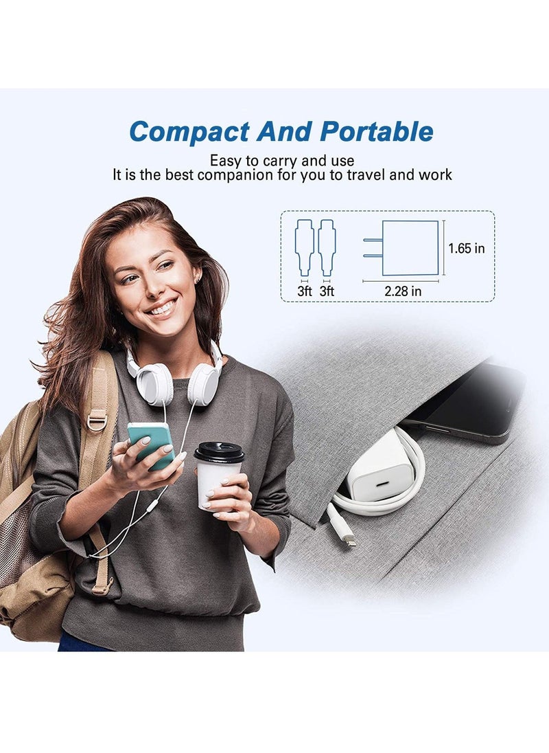 Generic - iPhone 12 13 Fast Charger,Fast iPhone Charger [Apple MFi Certified]Lightning Cable 20W Type C Charger USB C Fasting Charging Plug Adapter Compatible with iPhone13/13 Pro Max/12/12 Pro/11/XS/XR/X,iPad - Image 1