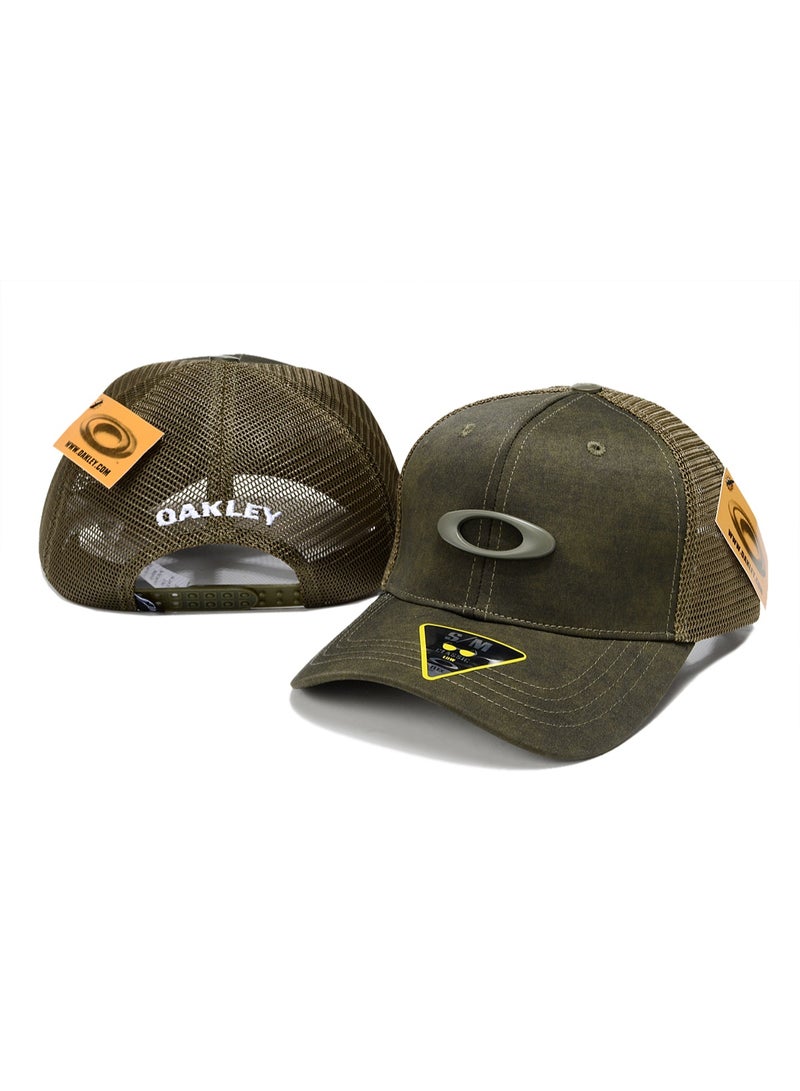 Oakley Olive Green Mesh - Back Adjustable Cap with Signature Logo