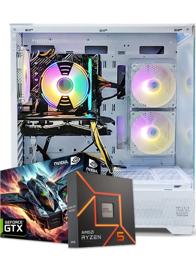 Truenort Gaming PC, AMD Ryzen 5-3600,GTX 1650 , 16GB RAM, 1TB SSD, Air Cooler 120 mm,Window 11 Pro, White Case  - Image 1