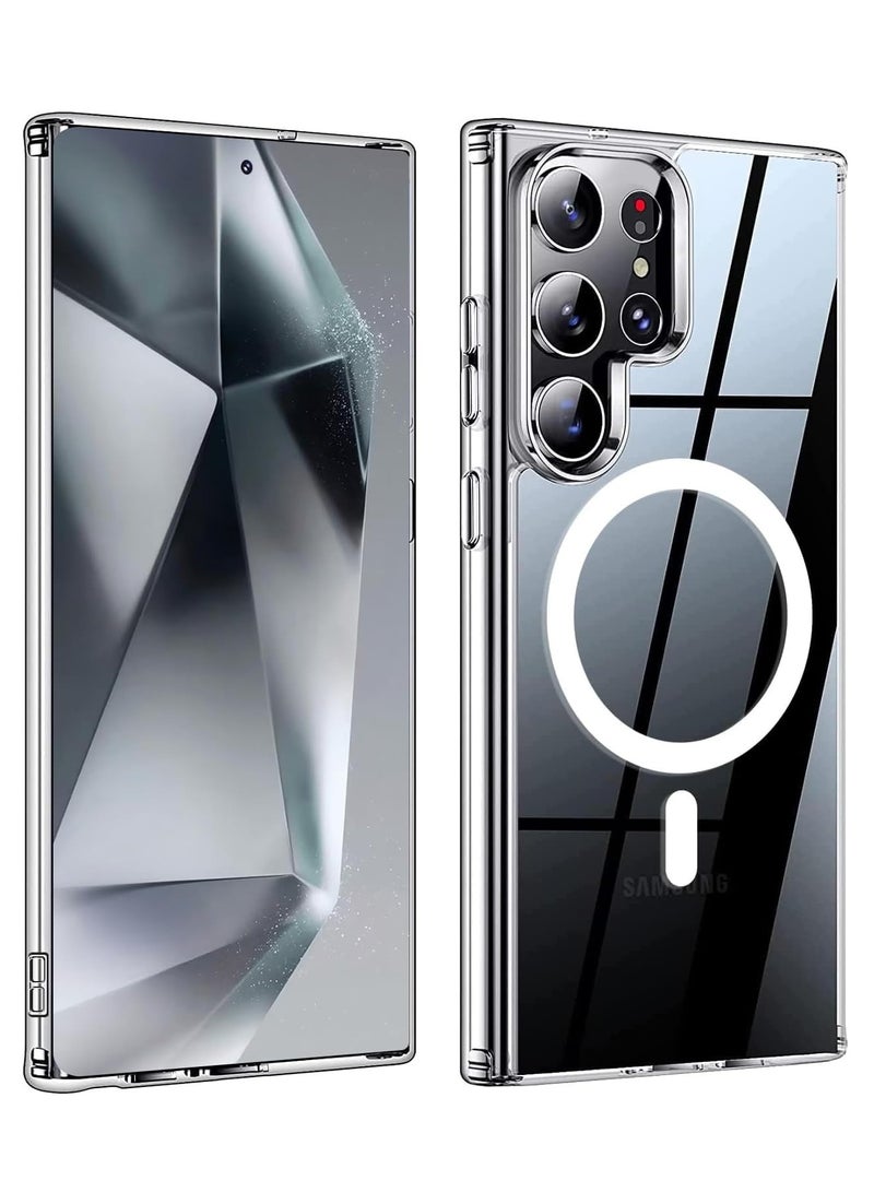 MIGOFAST Samsung S24 Ultra Magsafe Case 2024 [Upgraded Build in N52 Magnets] Slim Thin Magnetic Cover Anti Yellowing Anti Scratch Hard Back Crystal Clear - Image 1