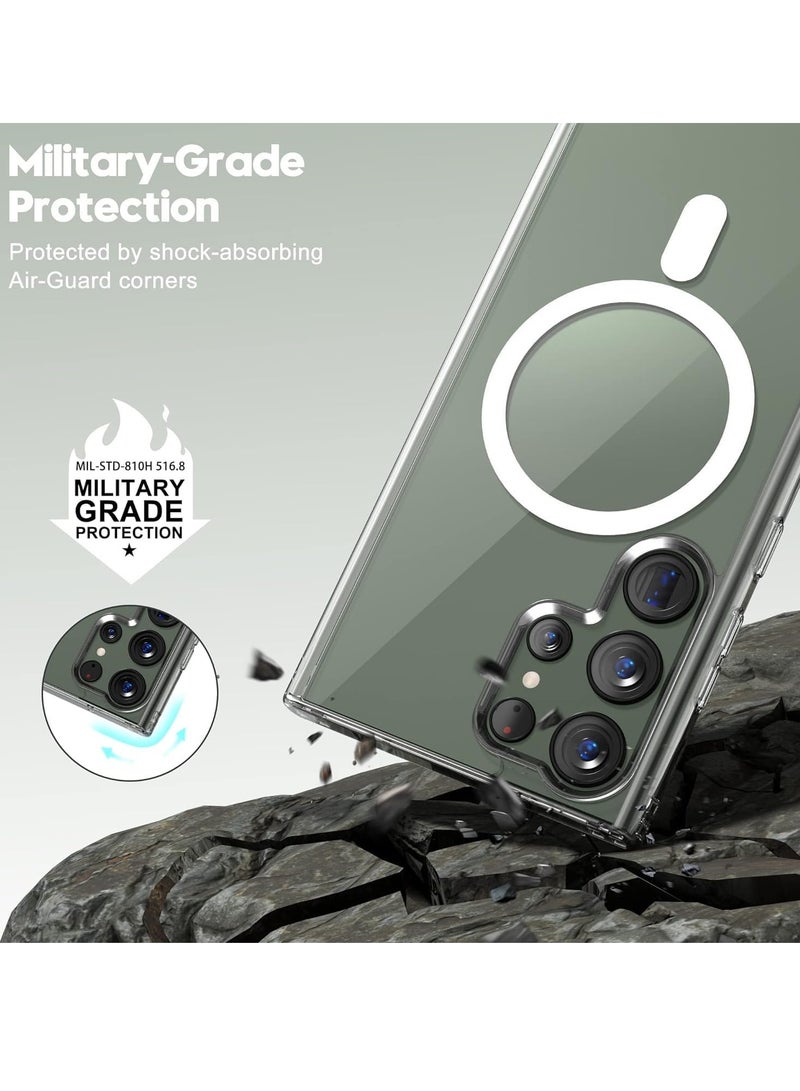 MIGOFAST Samsung S24 Ultra Magsafe Case 2024 [Upgraded Build in N52 Magnets] Slim Thin Magnetic Cover Anti Yellowing Anti Scratch Hard Back Crystal Clear - Image 3