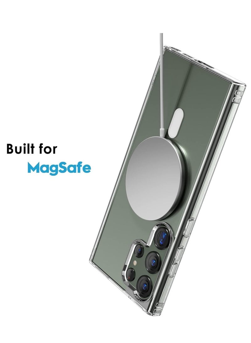MIGOFAST Samsung S24 Ultra Magsafe Case 2024 [Upgraded Build in N52 Magnets] Slim Thin Magnetic Cover Anti Yellowing Anti Scratch Hard Back Crystal Clear - Image 2