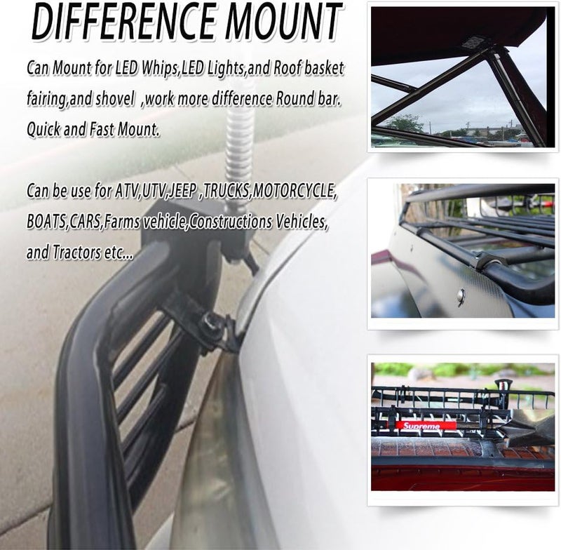 HOUSE TUNING Bar Clamps 1.375 inch -4Pack,Tube Clamps Bracket 1 3/8" for Light Bar Mount - Image 5
