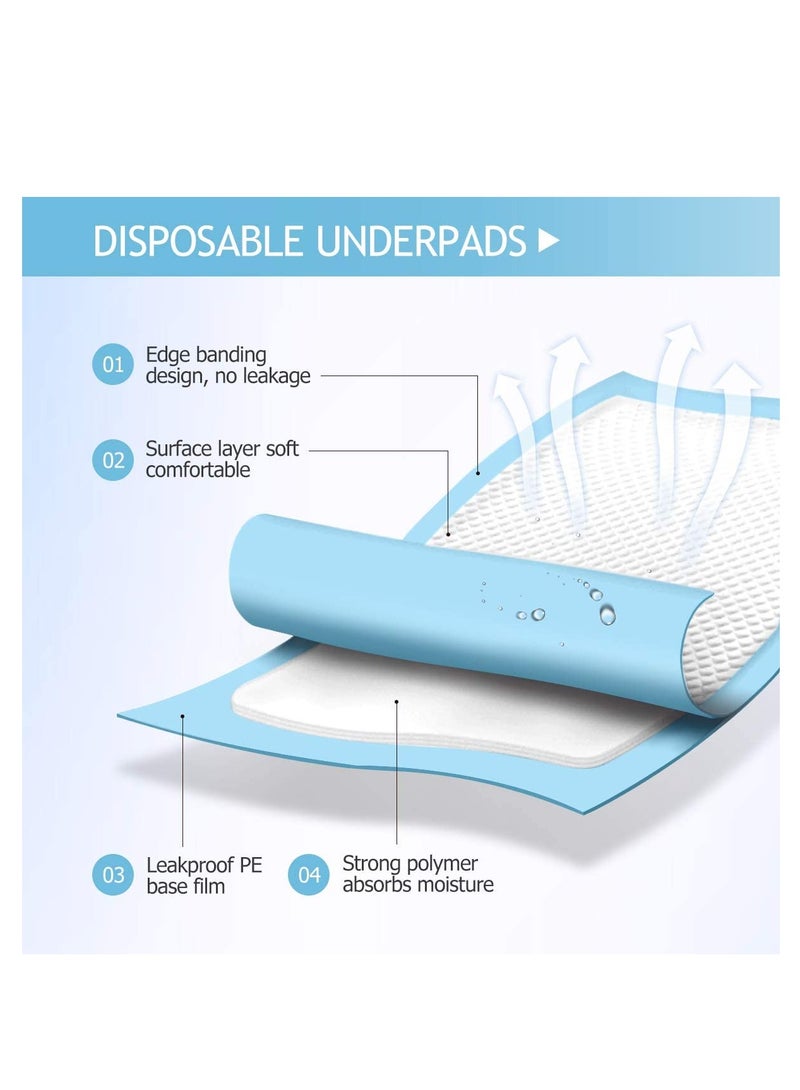 25-Piece Baby Disposable Underpad, Changing Pad Baby Diapers Newborn Pads, Bed Table Protector Mat, Soft Breathable Waterproof Leak Proof Quick Absorb 90x60cm - Image 3
