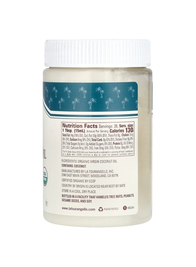 La Tourangelle La Tourangelle, Organic Virgin Coconut Oil, 14 fl oz (414 ml)  - Image 2