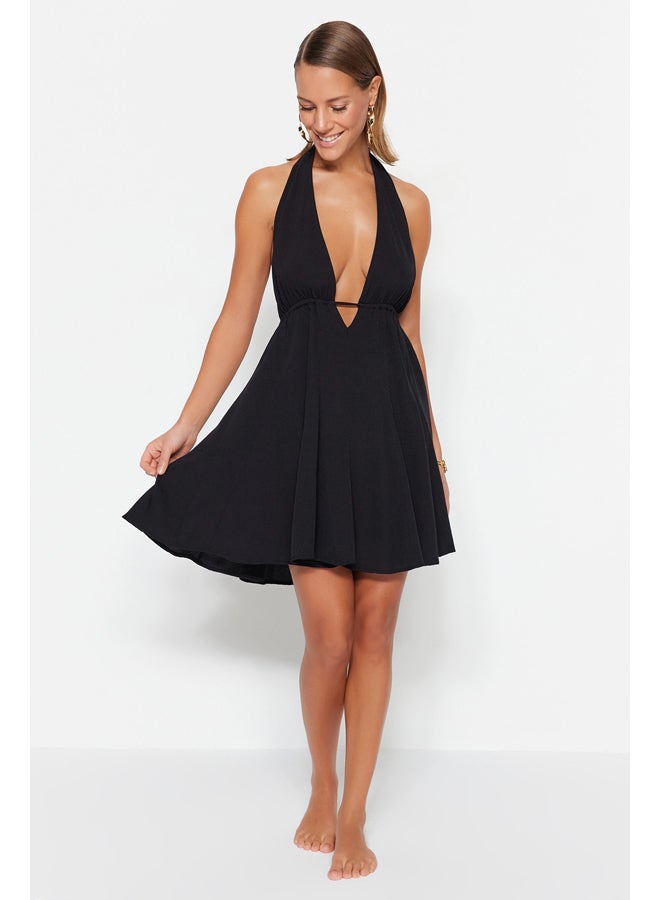 trendyol Black Mini Woven Backless Beach Dress TBESS23EL00061  - Image 1