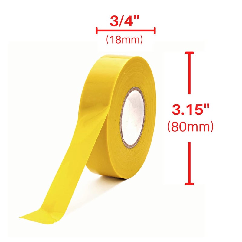 Xtricity Vinyl Yellow Electrical Tape 3/4 inch x 66 Ft for Electrical Insulation, Wire Bundling and DIY Repairs – Durable, Stretchy, General Purpose – Up to 600V (1 Pack) - Image 4