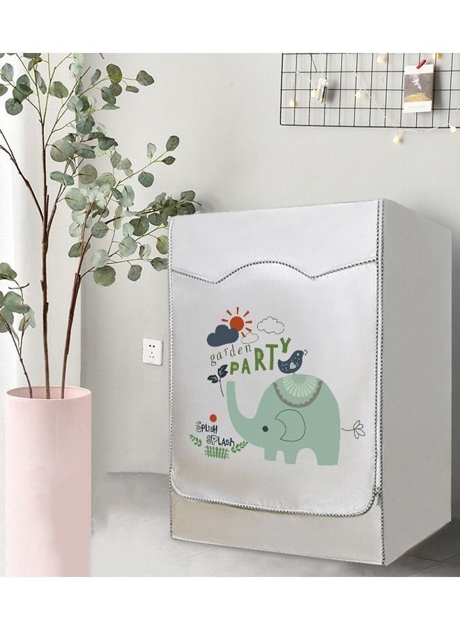 Arabest Thick Fabric Washing Machine Cover Waterproof Dustproof Sunscreen Durable Washer Cover with Smooth Zipper and Velcro for Laundry Kitchen Home XL  - Image 2