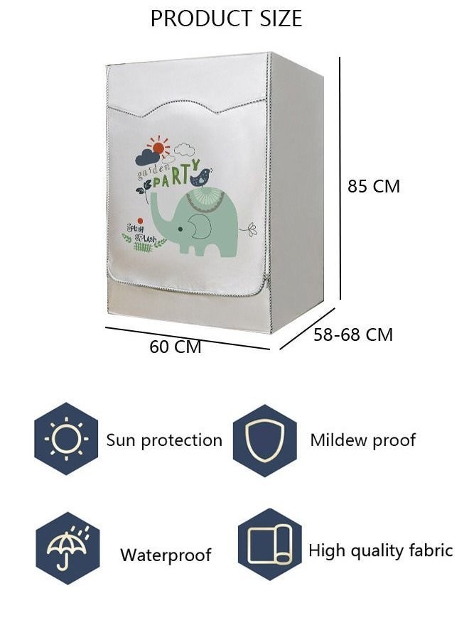 Arabest Thick Fabric Washing Machine Cover Waterproof Dustproof Sunscreen Durable Washer Cover with Smooth Zipper and Velcro for Laundry Kitchen Home XL  - Image 3
