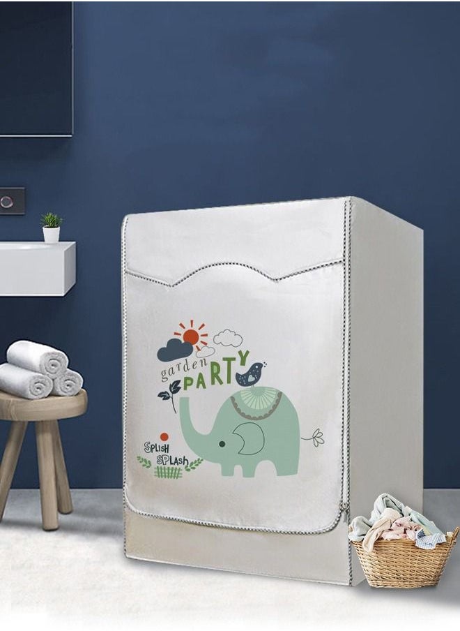 Arabest Thick Fabric Washing Machine Cover Waterproof Dustproof Sunscreen Durable Washer Cover with Smooth Zipper and Velcro for Laundry Kitchen Home XL  - Image 5
