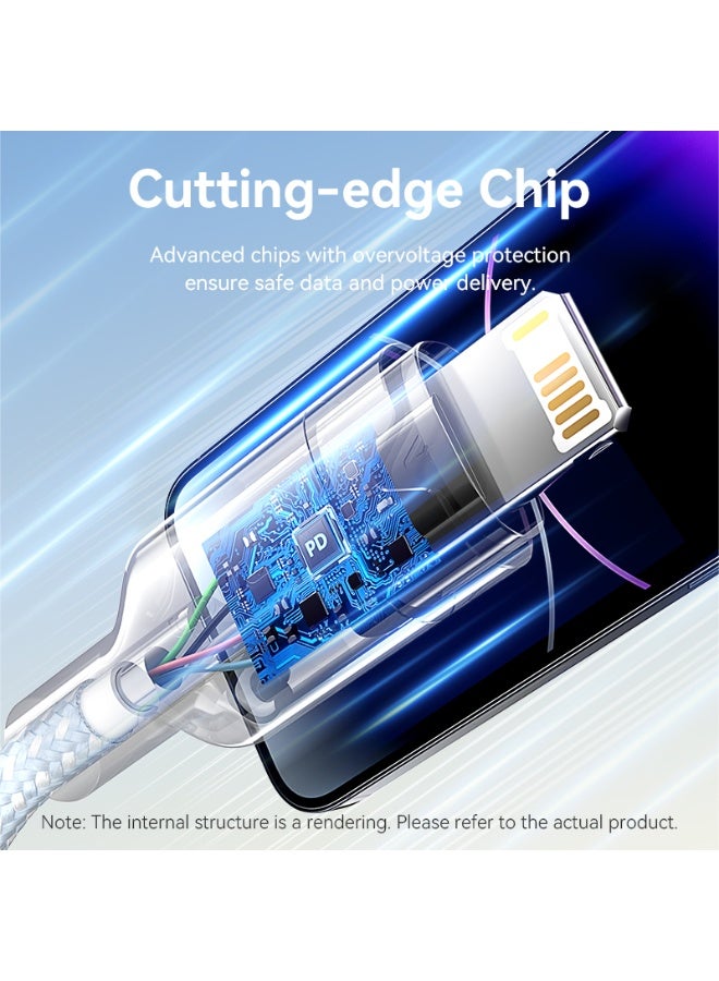VENTION USB 2.0 Type-A Male to Lightning Male 2.4A Cable 2M White Aluminum Alloy Type Model# LANSF - Image 5