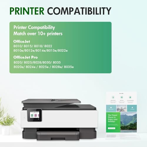 inkalfa 910 8015e 8025e Ink Cartridges Replacement for HP Ink 910 Black and Color Combo Pack OfficeJet Pro 8015e 8025e 8020 8028e 8035e 8010 8034e 8020e 8025 8030 8028 8035 Printer - Image 2