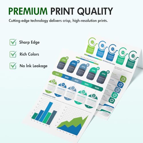 inkalfa 910 8015e 8025e Ink Cartridges Replacement for HP Ink 910 Black and Color Combo Pack OfficeJet Pro 8015e 8025e 8020 8028e 8035e 8010 8034e 8020e 8025 8030 8028 8035 Printer - Image 5