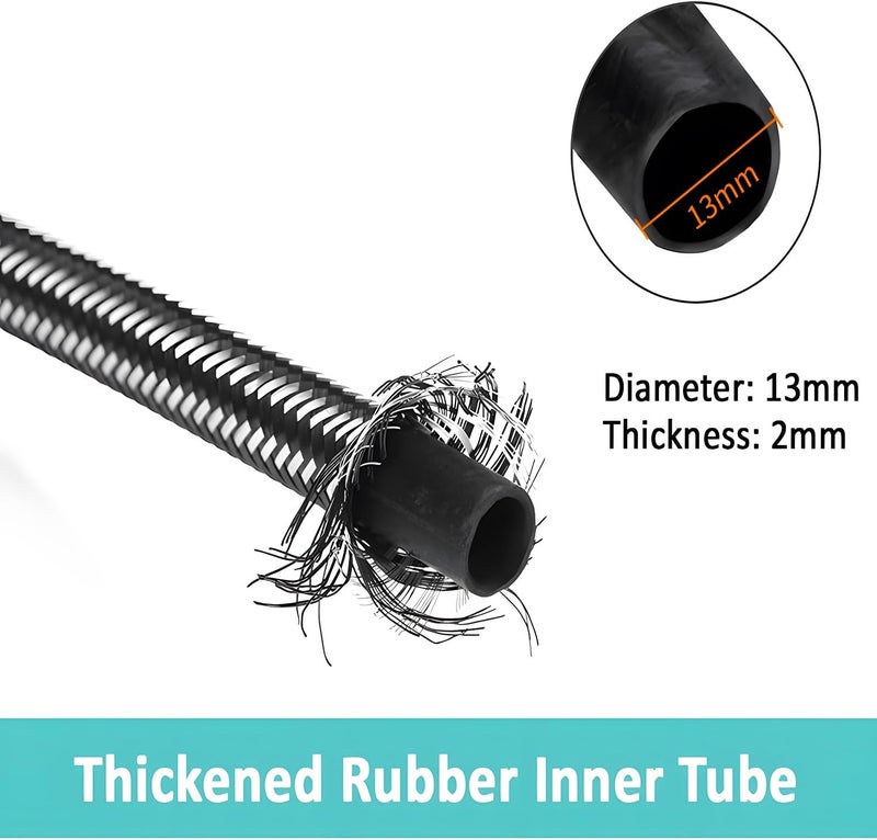 Bukela Braided Hose, 2 Pcs Stainless Steel Faucet Connector Hose, 1.5m Anti-Explosion Flexible Hot Cold Water Plumbing Pipe for Bathroom Kitchen Sink Water Inlet Hoses Toilet Taps Water Heaters - Image 4