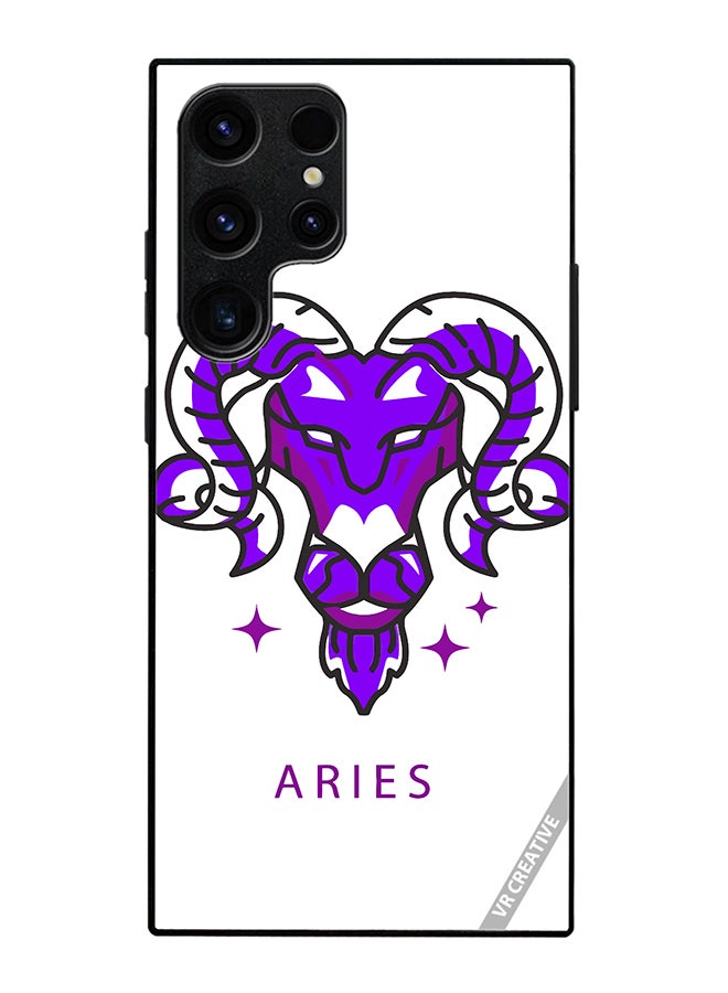 VR CREATIVE Protective Case Cover For Samsung Galaxy S25 Ultra Purple Watercolor Zodiac Sign Design Multicolour