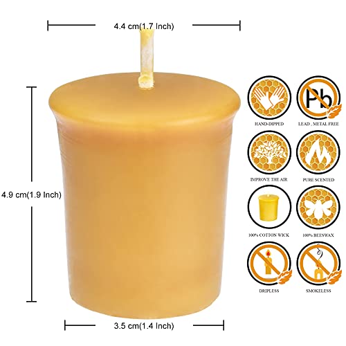 DEYBBY Pure Beeswax Votive Candles-4 Pack Natural Votives for Home Room Decor Party Wedding Spa,12 Hours Burn - Image 2