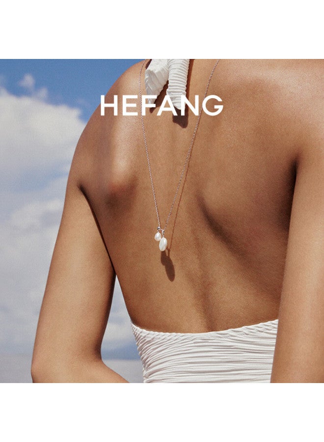 Hefang Button Pearl Long Necklace Luxury Birthday Gift For Girlfriend Wife - Image 2