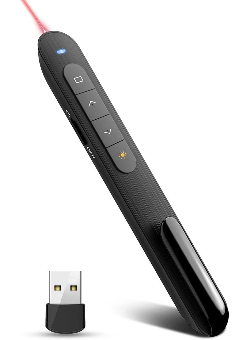 Presentation Clicker PowerPoint Clicker with Laser Pointer, Wireless Presenter Remote Slide Clicker for Powerpoint Presentations for Mac, Keynote, Computer, Laptop