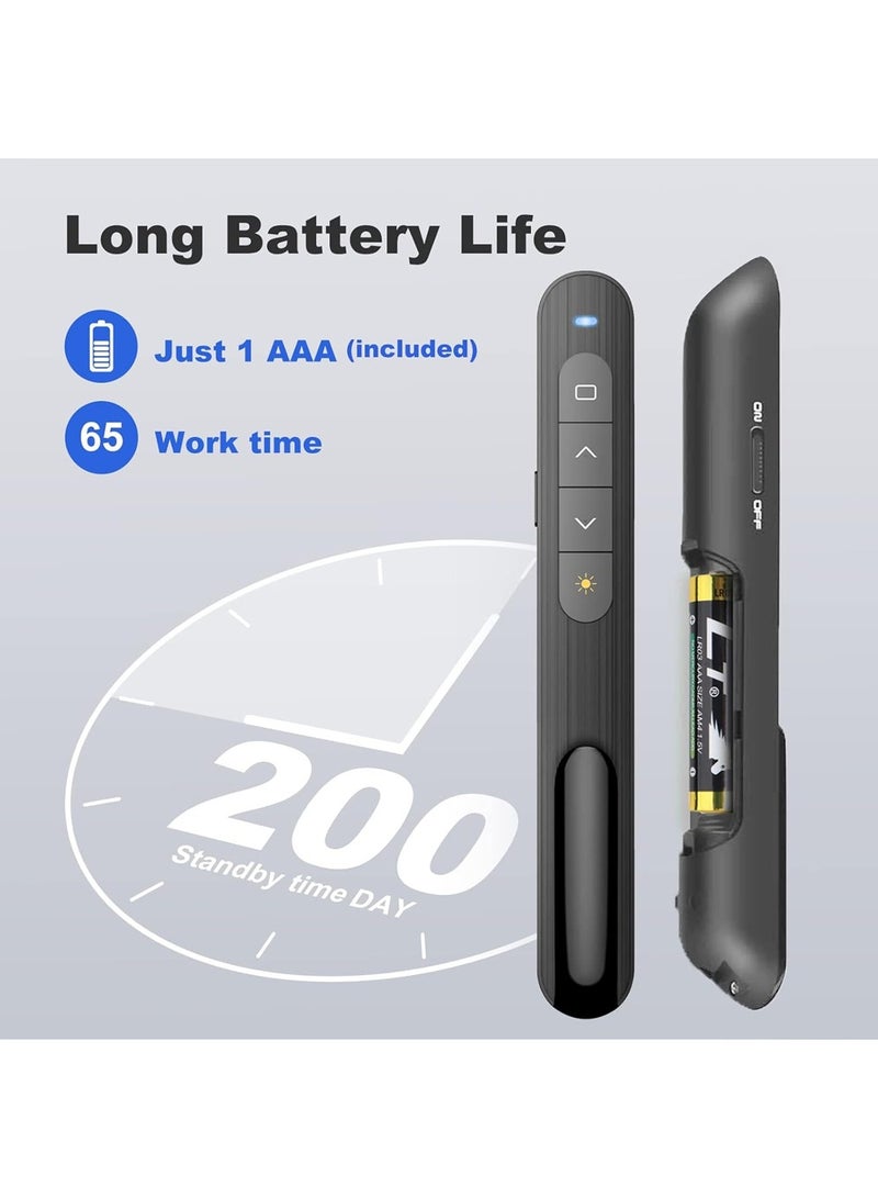 Presentation Clicker PowerPoint Clicker with Laser Pointer, Wireless Presenter Remote Slide Clicker for Powerpoint Presentations for Mac, Keynote, Computer, Laptop