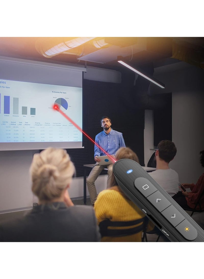 Presentation Clicker PowerPoint Clicker with Laser Pointer, Wireless Presenter Remote Slide Clicker for Powerpoint Presentations for Mac, Keynote, Computer, Laptop