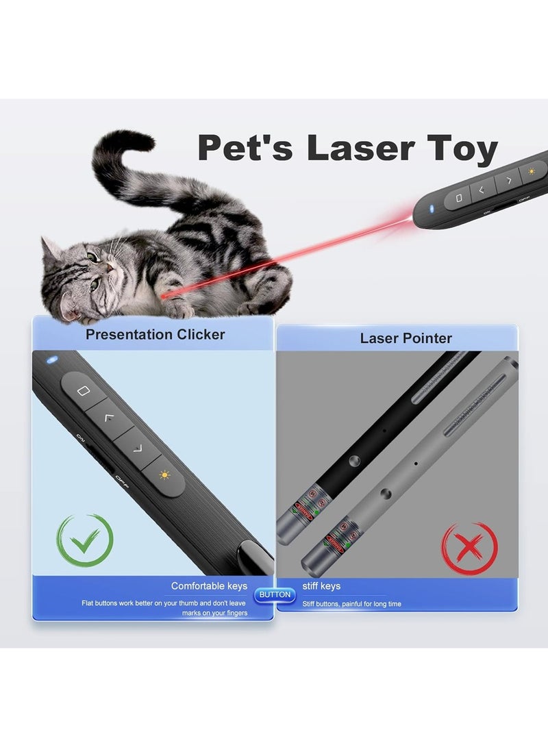 Presentation Clicker PowerPoint Clicker with Laser Pointer, Wireless Presenter Remote Slide Clicker for Powerpoint Presentations for Mac, Keynote, Computer, Laptop