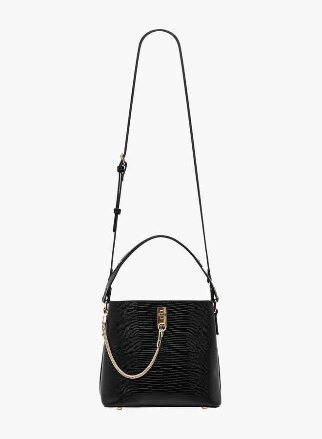 Celeste Womens Textured Shoulder Bag with Zip Closure - Image 3