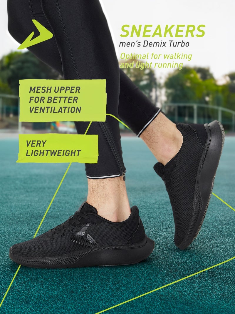 Demix Men’s Running Sport Shoes Black – Lightweight Sneakers with Breathable Mesh Upper & Shock-Absorbing Sole - Image 3