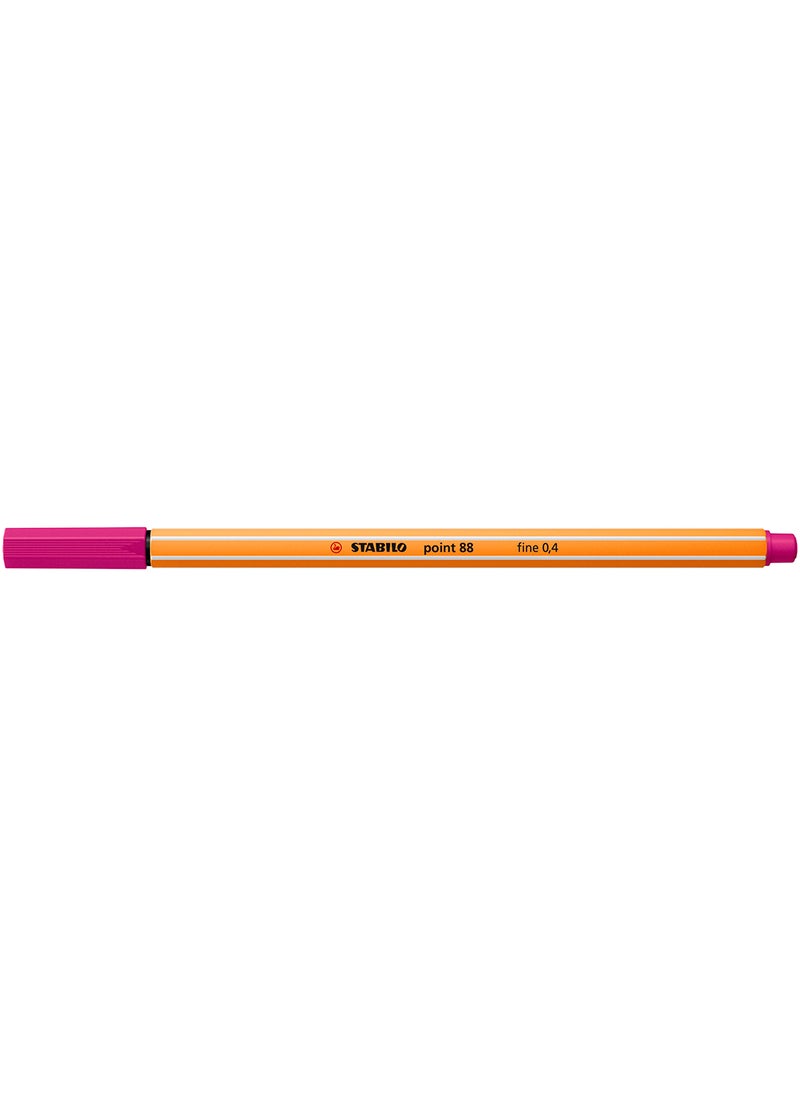 STABILO Fineliner Point 88 in Pink Color , for Journal Planner , Note , Drawing , Pack of 10 Pens  - Image 1