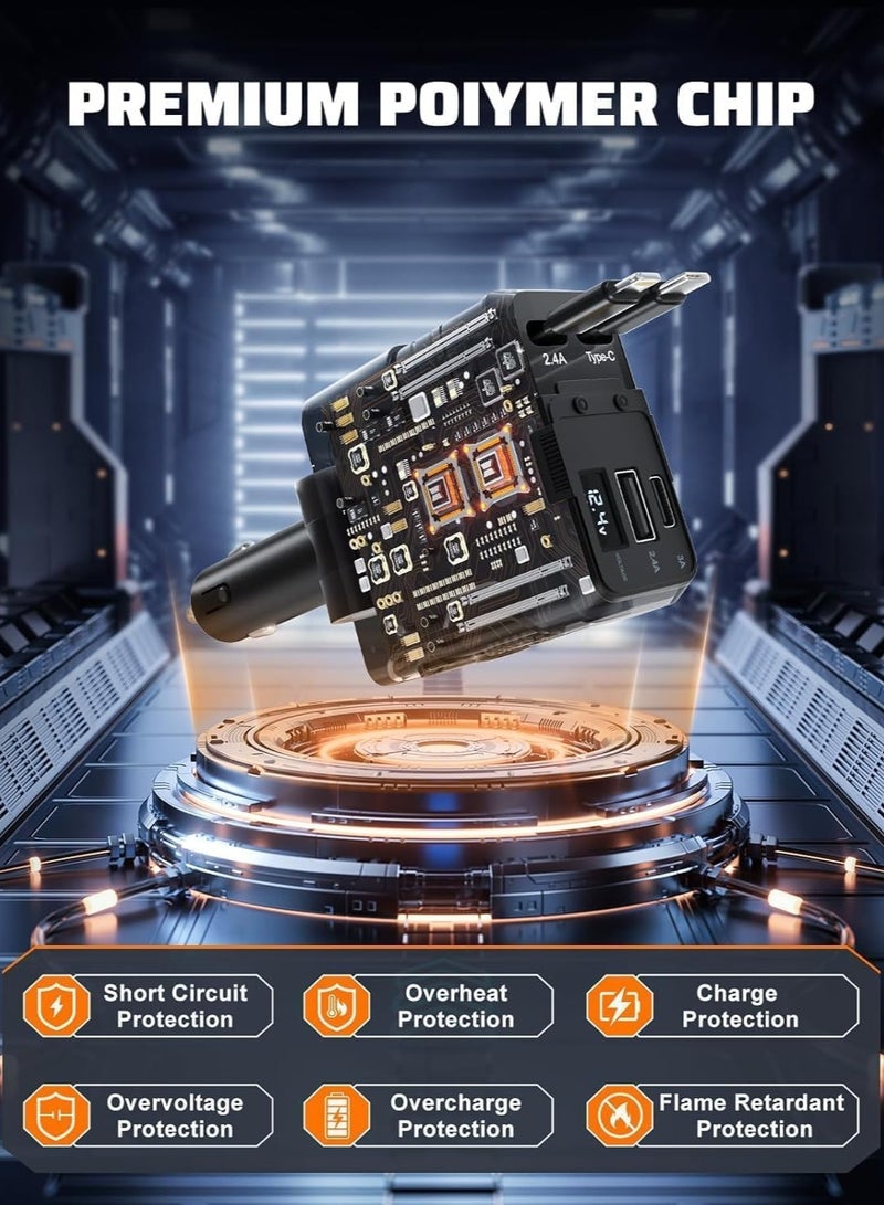 TIGER 120W Car Charger with 4 Ports, 4-in-1 Super Fast Car Phone Charger, 2 USB Ports Car Charger Adapter, Compatible with Multiple Brands (Black) – Fast Charging for Phones, Tablets, GPS, and More - Image 4