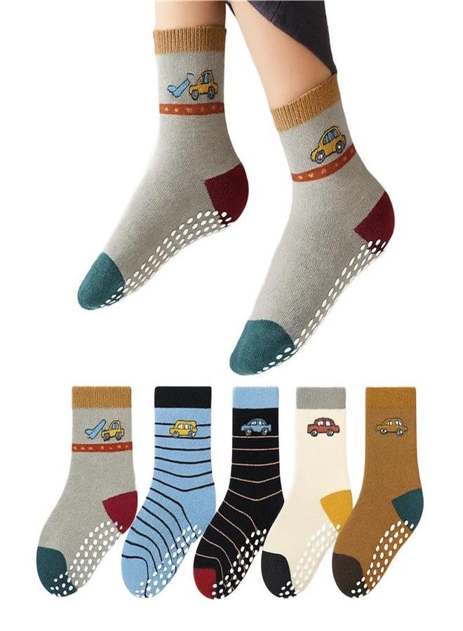 Fashiol Baby Boys & Girls Dinosaur Anti-Slip Cotton Socks -Soft Breathable Cute Cartoon Design Grip Socks for Kids & Toddlers (MultiColour) (IN, Age, 4 Years, 8 Years, 5, Multi) - Image 1