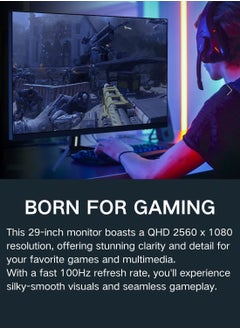 HILUKE 29 Inch 2K 100Hz Gaming Monitor with AMD Freesync | 1ms IPS 2k Extreme Low Motion Blur, Bluelight Filter, Wall Mountable Monitor  - Image 5