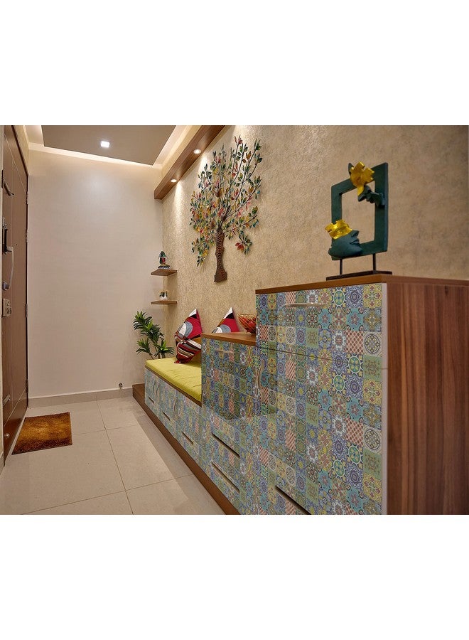 WallDesign Vinyl Spanish Glaze Tile Self-Adhesive Sticker - 24 X 32 Inch Durable Surface Decoration Film For Kitchen, Cabinet, Table, Furniture, Wall, Bathroom, Door, Refurbishment - Image 2