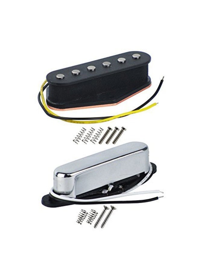 Alnico 5 Guitar Pickups Tele Bridge Pickup w/Neck Pickup (Chrome) Fit Fender Telecaster Pickups Part