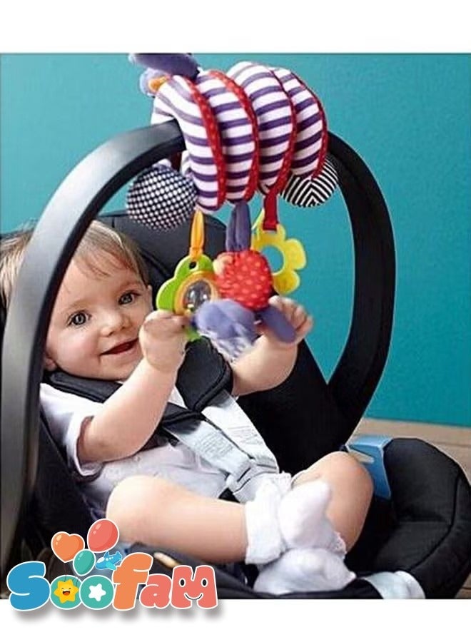 Soofam Baby Crib Accessories Plush Activity Spiral Toy with Bell for Boy or Girl Stroller Car Seat Travel Use - Image 1