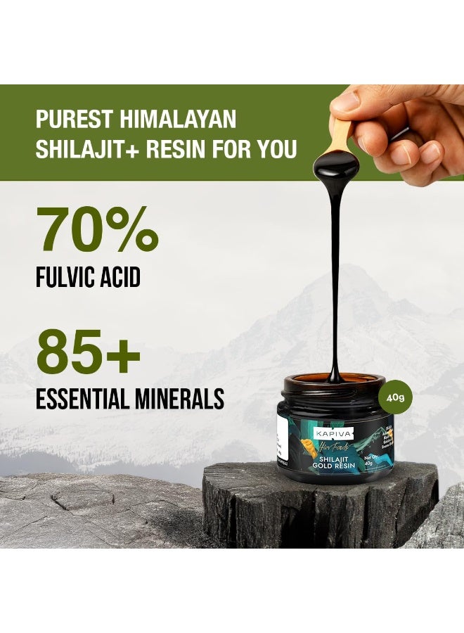 Kapiva Shilajit Gold Resin, 40g | 500mg Per Serving, 80 Servings | Himalayan Shilajit with 24K Gold | 100% Ayurvedic Wellness Supplement - Image 3