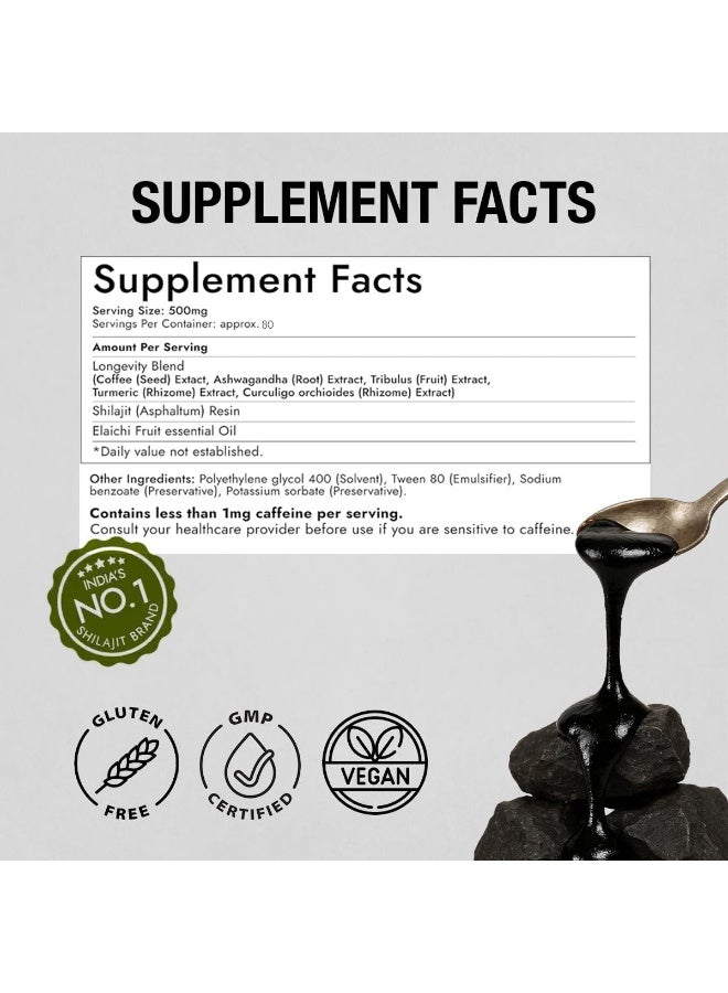 Kapiva Shilajit Gold Resin, 40g | 500mg Per Serving, 80 Servings | Himalayan Shilajit with 24K Gold | 100% Ayurvedic Wellness Supplement - Image 4