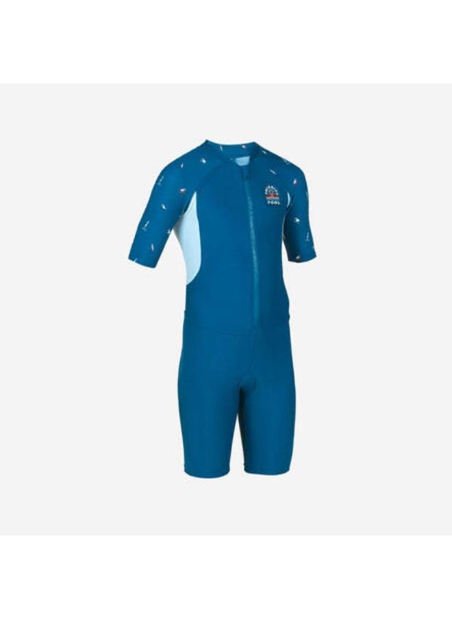 NABAIJI Boy's Wetsuit - Shorty 100 Short Sleeve - Navy Blue / Blue  - Image 1