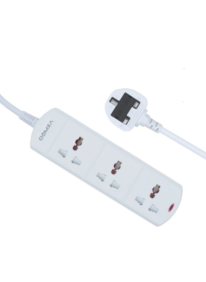 دوميا Multi-Way Power Extension Strip, Universal Socket Design, 3-Meter Cable - Surge Protected, Charging Station for Home, Office, Kitchen, Apartment - White - Image 1