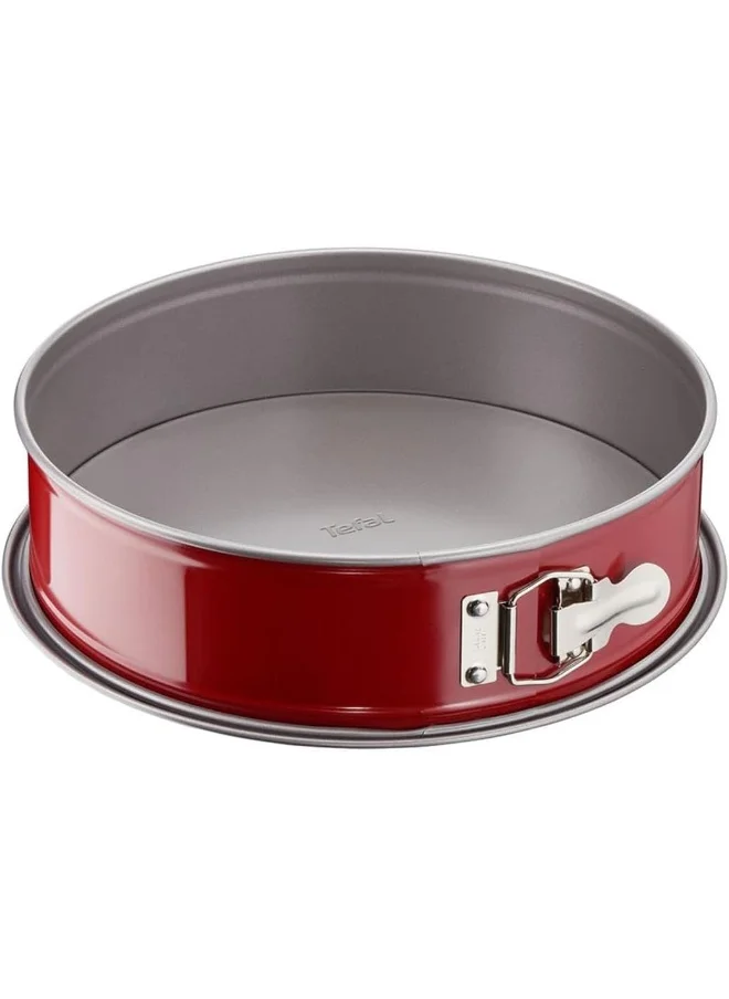 Tefal Tefal Delibake Springform Cake Tin, 25 cm, Red Carbon Steel Bakeware, Easy to Clean, 2 Years Warranty