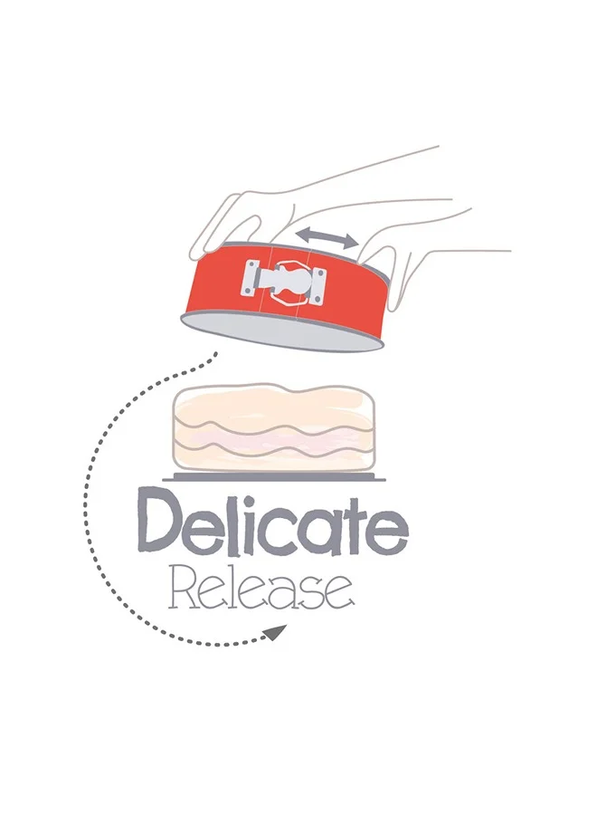 Tefal Tefal Delibake Springform Cake Tin, 25 cm, Red Carbon Steel Bakeware, Easy to Clean, 2 Years Warranty