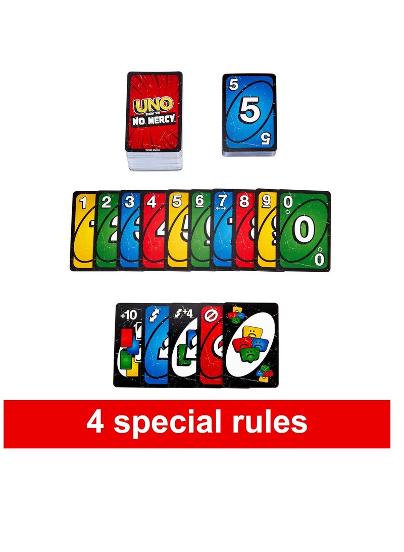 Mattel Games UNO Show ‘em No Mercy Card Game for Kids, Adults & Family Parties and Travel With Extra Cards, Special Rules and Tougher Penalties  - Image 3
