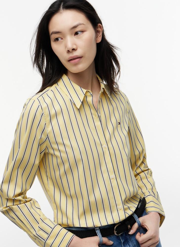 TOMMY HILFIGER Regular Fit Flag Embroidery Poplin Shirt - Image 3