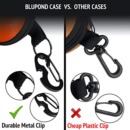 BLUPOND Sunglasses Case Semi Hard EVA Shell with Metal Hanging Hook Belt Clip Sun Glasses Storage (Orange) - Image 4